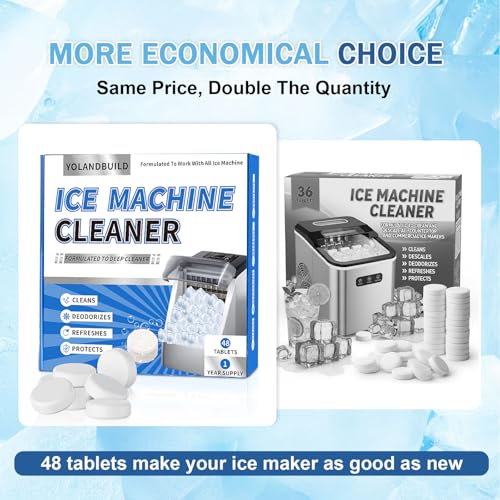 YoLandBuild Ice Machine Cleaner Tablets - 48 Pack Descaler for Nugget Makers