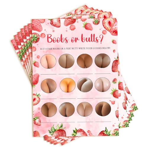 Strawberry Baby Shower Games - 30 Pack Pink Berry Party Supplies