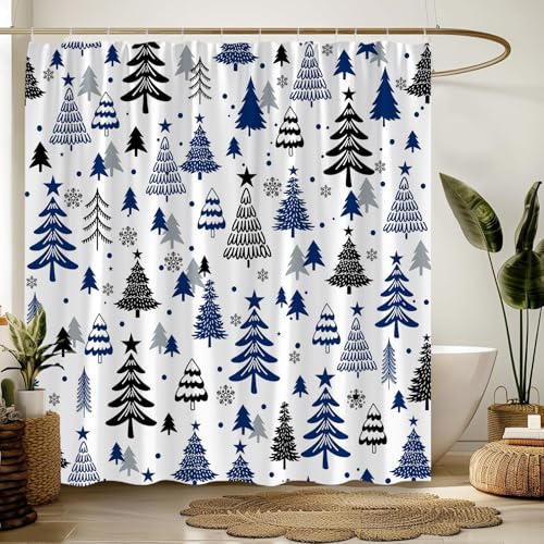 Christmas Gnomes Shower Curtain - 71x71 Inch Holiday Decor