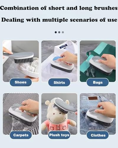 2 Pack Soft Bristle Laundry Stain Remover Scrub Brush Set
