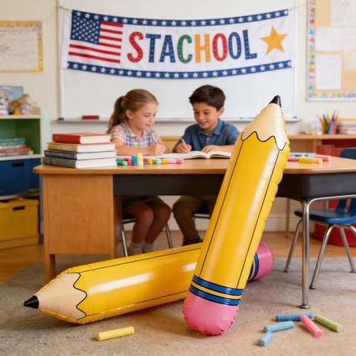27 Inch Pencil Balloons for Back to School Decorations - 2 Pack