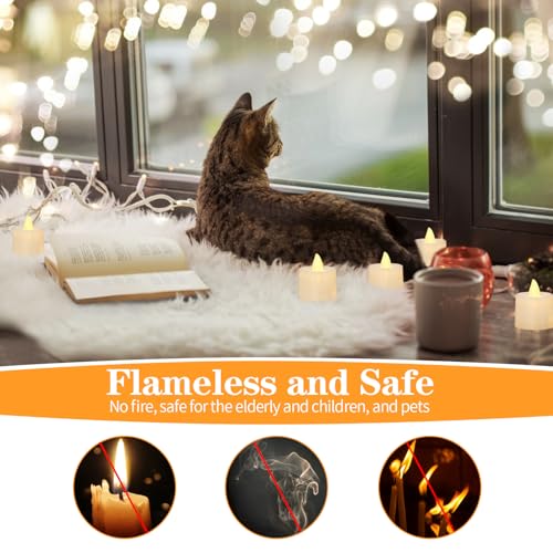 KOABY 25-Pack Flameless Votive Candles - 8 Hour Warm White Light