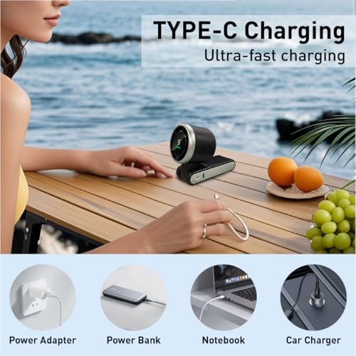 LIBERATECH 3-in-1 Handheld Turbo Fan, 5000mAh Rechargeable Portable Fan