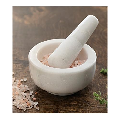 Fox Run Mortar and Pestle, Marble, White , 4.75"