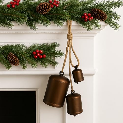 Haute Decor Hanging Jingle Bells Set - Assorted Sizes, Antique Bronze