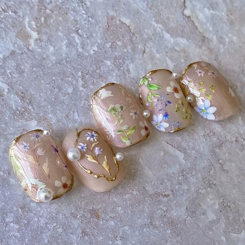 5D Embossed Flower Nail Stickers Self-Adhesive Floral Decals
