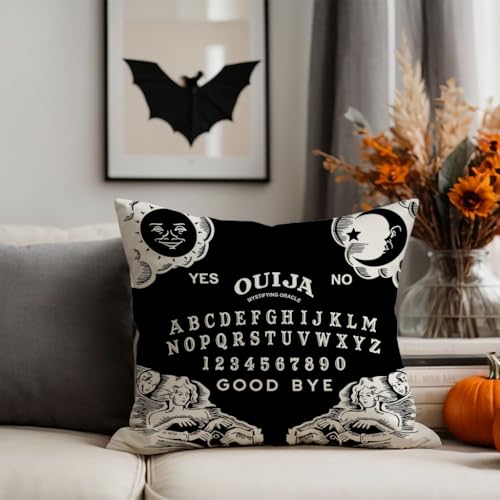 PANDICORN Black Ouija Board Throw Pillow Covers 18x18 - Set of 2