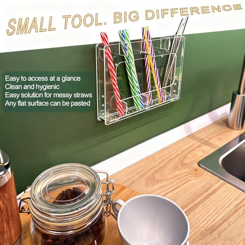 Acrylic Straw Holder for Cabinet & Wall - Space-Saving Organizer