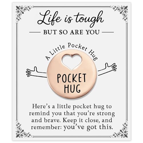 Rose Gold Cancer Care Pocket Hug Gift Card for Women - Inspirational Support Keepsake