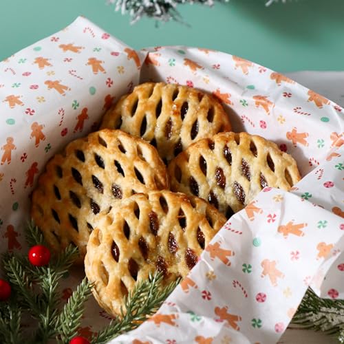 Christmas Wrapping Parchment Paper with Golden Stars - 12 Sheets