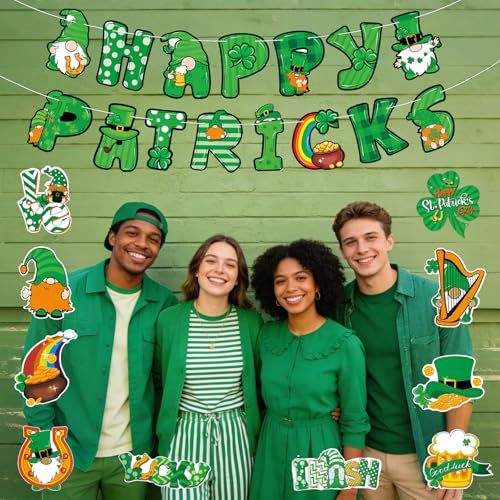 St. Patrick's Day Decorations Set - Pre-Assembled Banners & Garlands