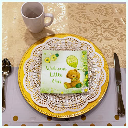 Iconikal 75-Pack Baby Shower Party Napkins Gender Neutral Green