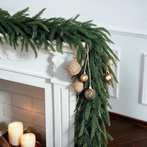 6 Ft Artificial Christmas Garland for Mantel, Stairs, Door & Table - Unlit