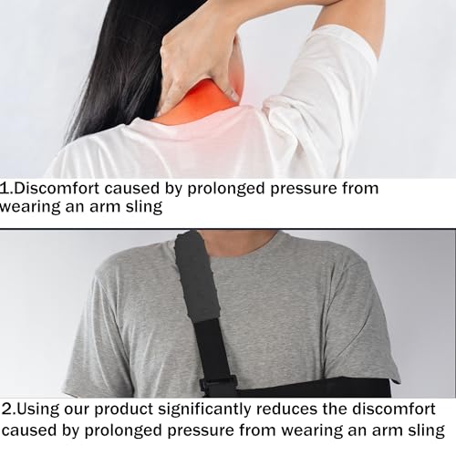 2Pcs Strap Cushion for Arm Sling - Sling Cushion for Arm Suitable for 1.5 Inches Wide, Universal Cushions Designed to Relieve Shoulder Pressure Caused By Slings,Black