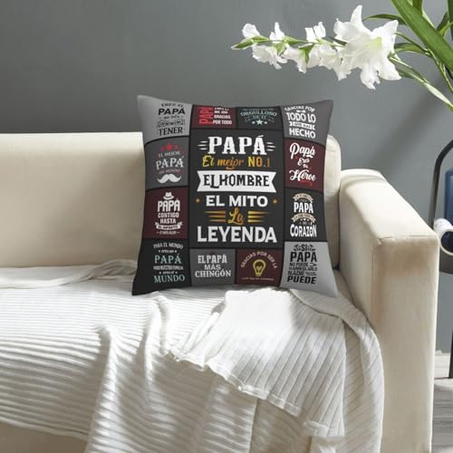 Papá Throw Pillow Cover 18x18 - Decorative Father's Day Gift for Dad