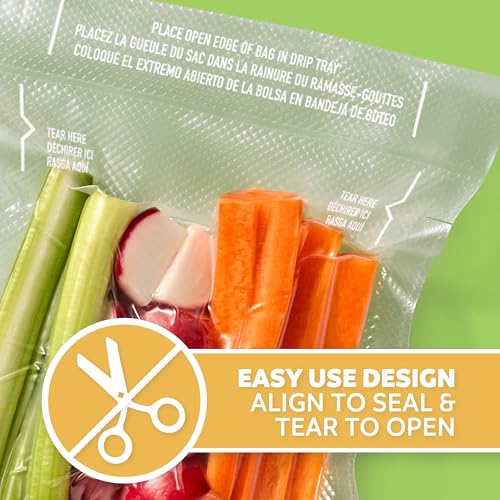 FoodSaver Pint Pre-Cut Vacuum Seal Bags - 27 Pack, Easy Tear-to-Open