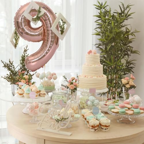 40 Inch Rose Gold Number 9 Foil Balloon Large Birthday Party Decoration
