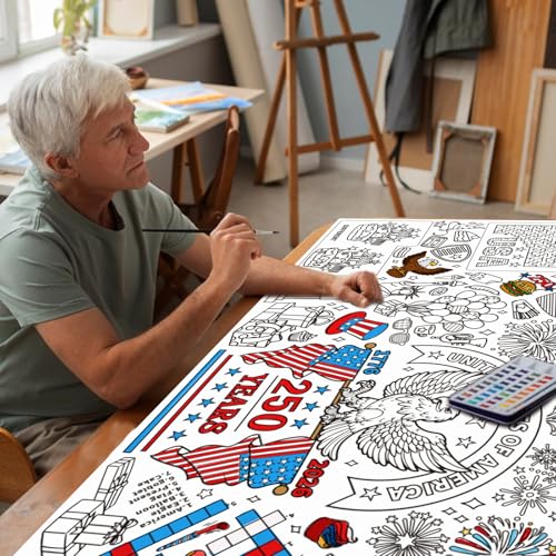 Giant 250 Years Patriotic Coloring Poster - 31x72 Inches