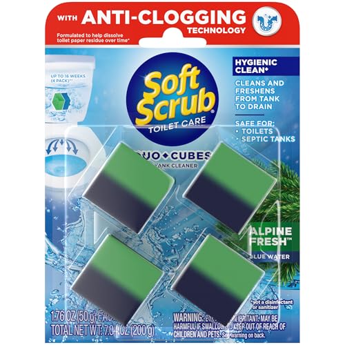 Soft Scrub In-Tank Toilet Cleaner Duo-Cubes, Alpine Fresh - 4 Count (Pack of 1)