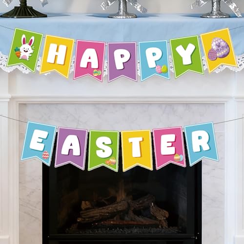 Happy Easter Banner for Party Decorations - Bunny & Egg Design