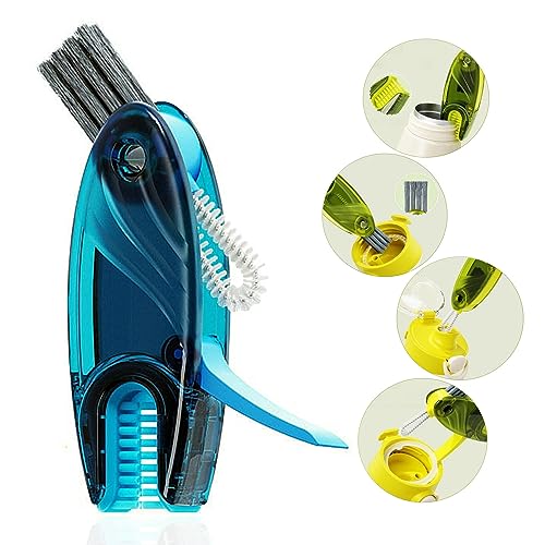CraftinAround 4-in-1 Multifunctional Cup Lid Cleaning Brush Set, Bright Blue