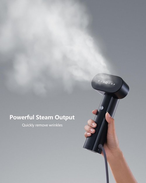 G6 Steamer - Portable 2-in-1 Travel Iron | Lightweight 0.7lbs, 900W, 10 Minutes Continuous Steam - Black