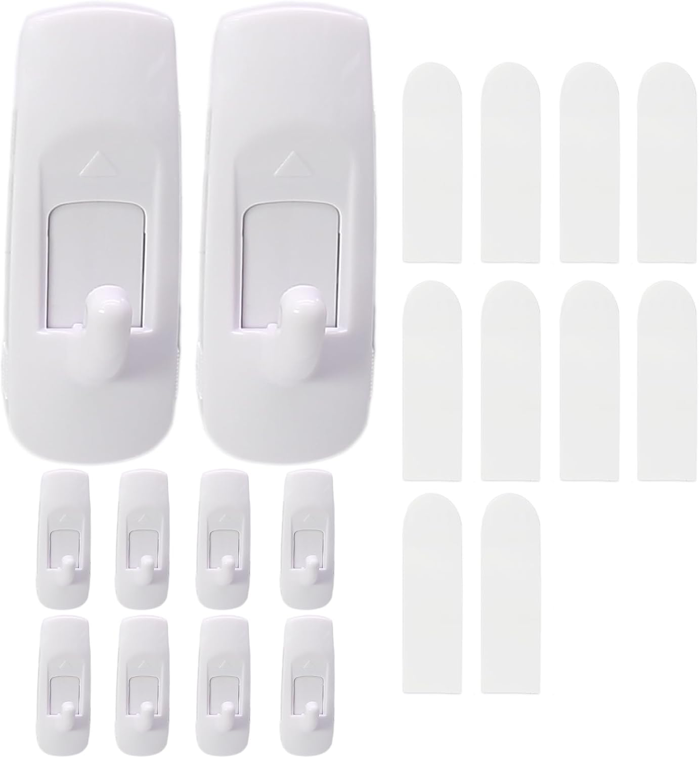 Skiennix Large Utility Hooks - 10 Pack Heavy Duty Adhesive Wall Hooks | Damage-Free Hanging, 4 lb Capacity