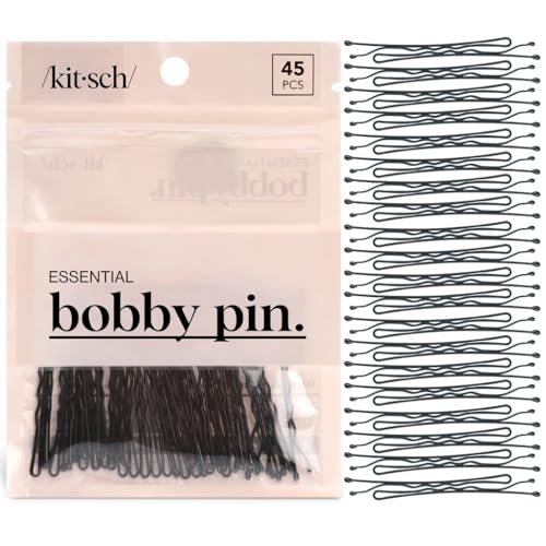 Kitsch Essential Black Bobby Pins 45 Pcs, 1.87 Inches