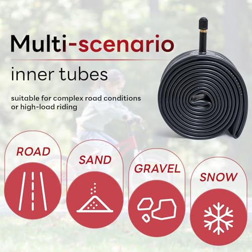 14x1.75/1.95/2.0/2.10/2.125 Inch Bike Tubes, 14" Replacement Bicycle Tubes (2 PCS), Reliable 14 x 1.75-2.125 Bike Inner Tubes AV32mm Schrader Valve for City/Road/Kids/Mountain Cycling Scenarios