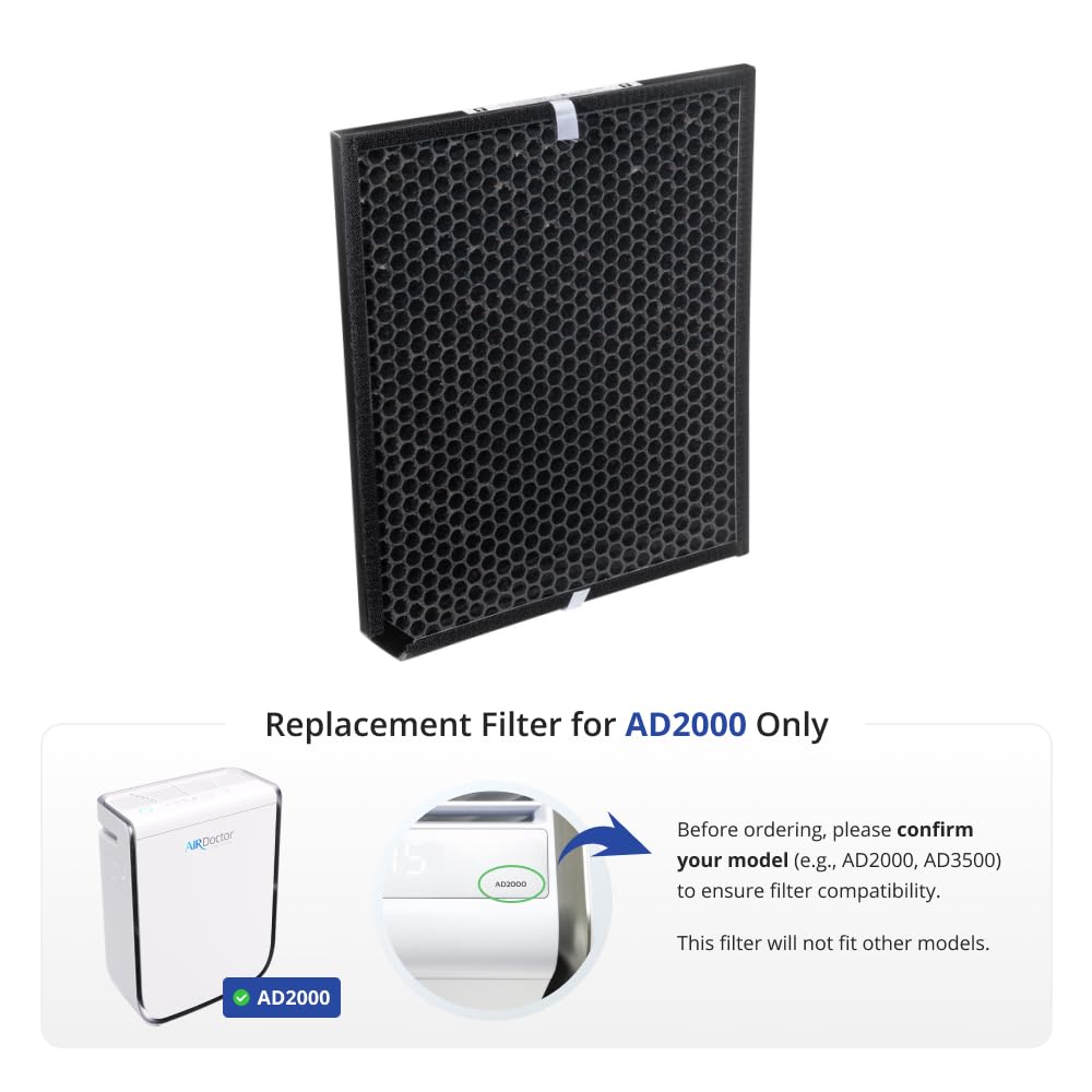 AIRDOCTOR AD2000 Genuine Replacement Carbon/Gas Trap/VOC Replacement Filter with Pre-Filter | MADE BY AIRDOCTOR