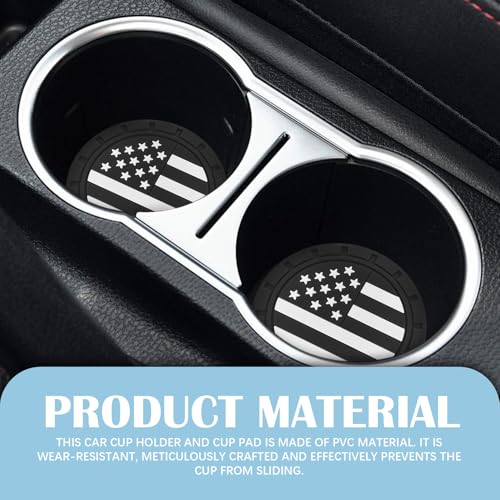 American Flag Car Cup Holder Coasters - 4 Pack, 2.75 Inch Anti-Slip
