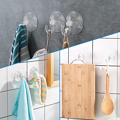 20Pcs Clear Suction Cups with Rings - 30mm Reusable Hook Hangers