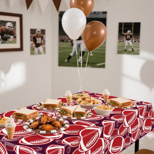 Football Tablecloths for Birthday Party - 4 Pack, 51 x 86 Inch