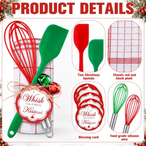 Christmas Kitchen Utensil Set with Grid and Silicone Whisks - 12 Sets 98 Pcs, Holiday Cooking Gifts