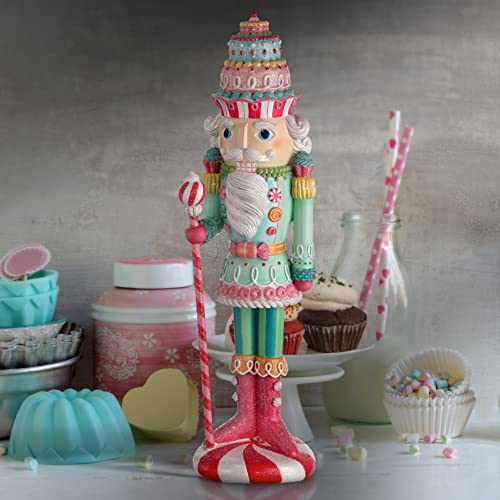 Resin Peppermint Nutcracker Figurine - 22 Inch Christmas Tabletop Decor
