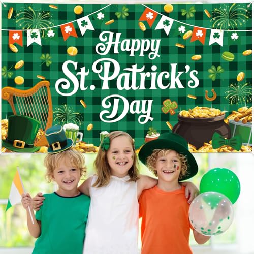 St. Patrick's Day Backdrop Banner 72x43 Inch Irish Party Decoration
