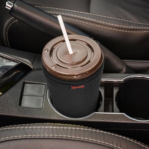KENOBE Neoprene Iced Coffee Cup Insulator Sleeves, 3-Pack - Black