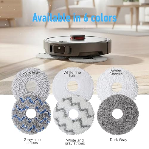 RegBogen White Snow Neil Mop Cloth Pads Replacement for Dreame L10s Ultra/L10 Ultra Robot Vacuum, 6-Pack