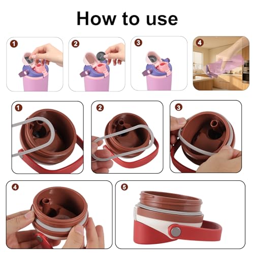 2pcs Leak-Proof Stoppers for Owala FreeSip Sway 30oz 40oz and 2pcs Rubber Seal Replacement for Free Sip Sway/Tumbler 40oz Grey Silicone Sports Water Bottle Top Lid Cap Insert Accessories Parts