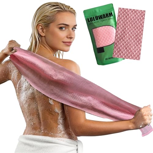 Japanese Exfoliating Washcloth - Oversized 48" Shower Towel for Deep Skin Smoothing