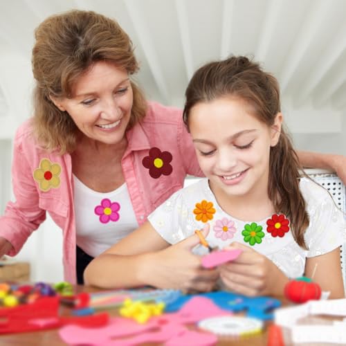 32Pcs Flower Iron on Patches Embroidered DIY Applique for Clothes Jeans