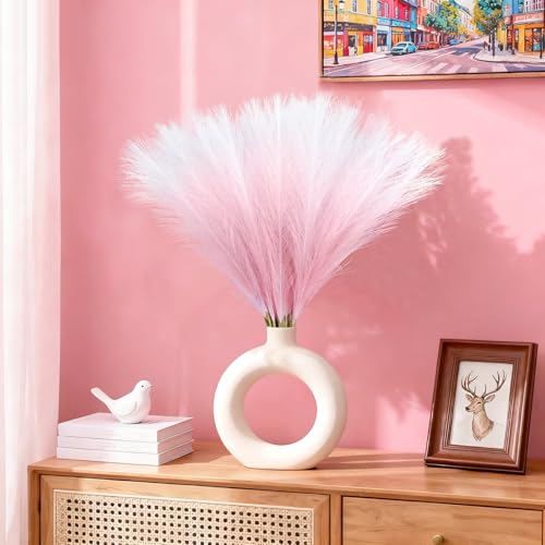 Pink Pampas Grass Decor - 50Pcs 21.6" Faux Pompas for Boho Home
