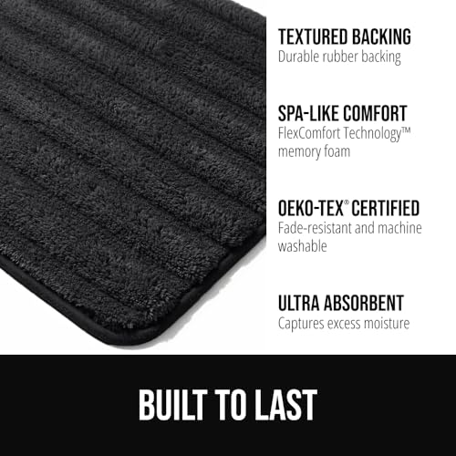 GORILLA GRIP Memory Foam Bath Mats - Soft, Absorbent & Machine Washable