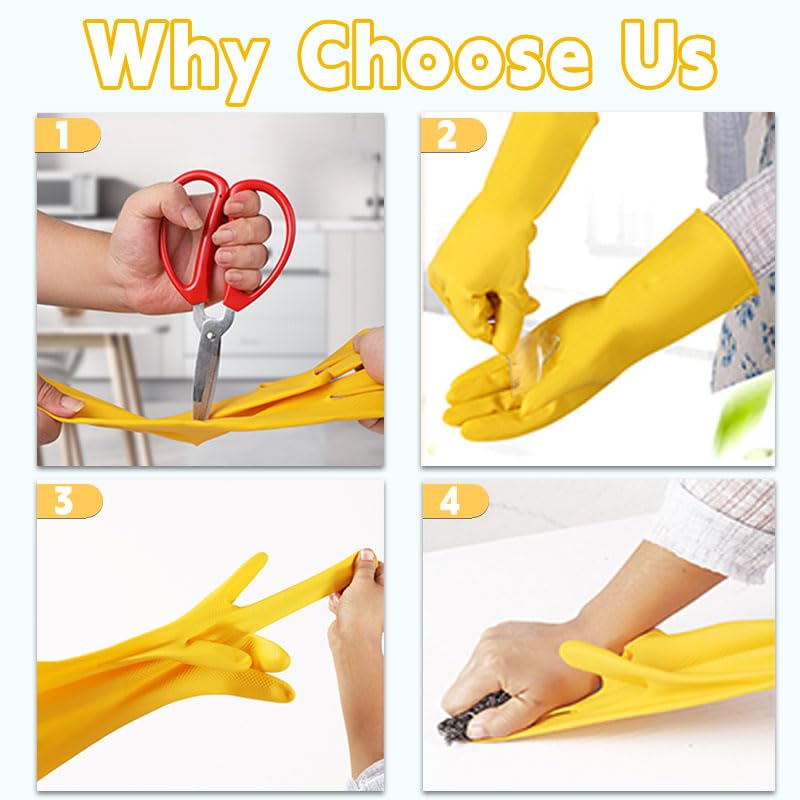 Crevice Cleaning Brush Set with Rubber Gloves - 12-Piece Kit for Home & Bathroom