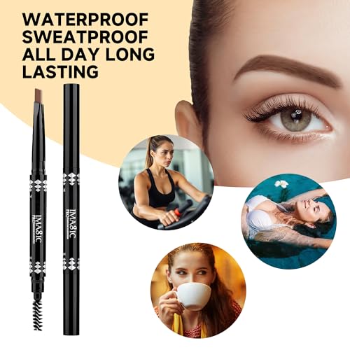 CCbeauty 3-Pack Waterproof Dual-Ended Eyebrow Pencil - Dark Brown