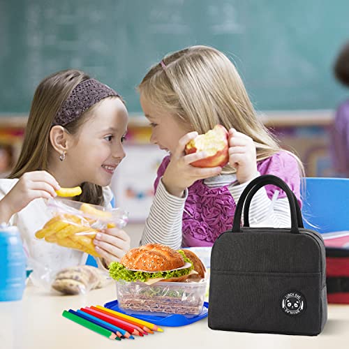 HUBAKO Insulated Lunch Bag, Small Portable Lunch Tote for Work - Black