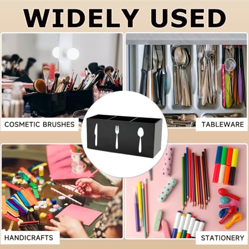 Black Silverware Holder - Spoon and Fork Organizer for Parties