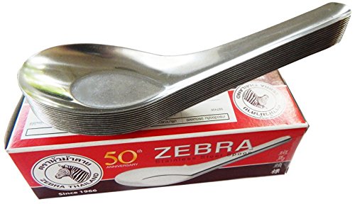 Zebra Stainless Steel Rice Soup Spoons - 12 Pack