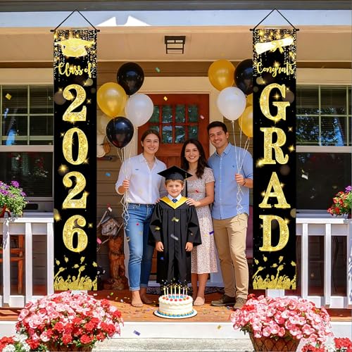 Class of 2026 Graduation Banners Set - Waterproof Outdoor Decor