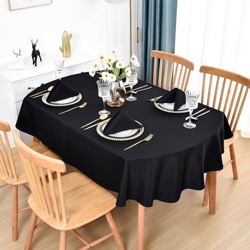 Black Cloth Napkins Set of 6 - 18x18 Washable Polyester Napkins